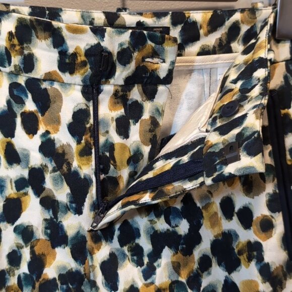3/$20 Zara Abstract Leopard Print Trouser Pants Slim Cropped Ankle Taped Side - Picture 5 of 13